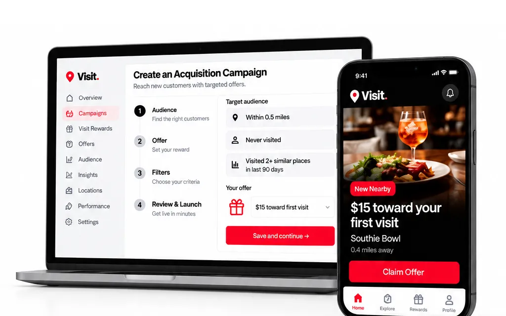 Creating an acquisition campaign for people nearby who have never visited